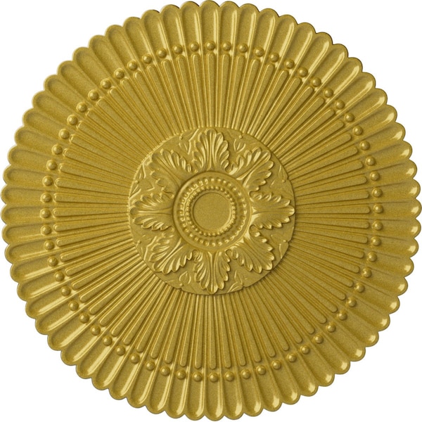 Ekena Millwork Nexus Ceiling Medallion (Fits Canopies up to 2 3/4"), Hand-Painted Rich Gold, 30"OD x 1 1/4"P CM30NERGS - main